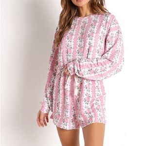 Stripe & Stare X Love Shack Fancy Crop Sweat + Short Set Bloom